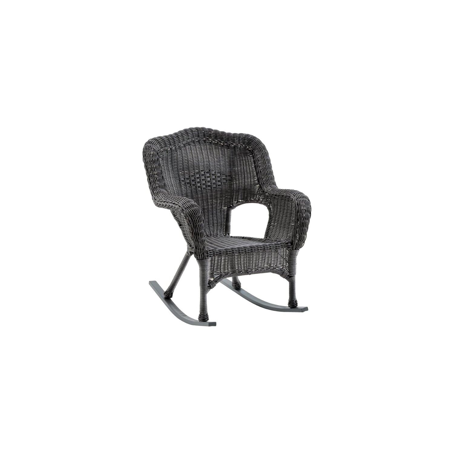 International Caravan Furniture Piece Camelback Resin Wicker Rocker