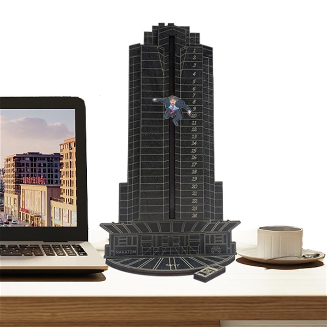 Deadly Wooden Advent Calendar For Christmas Countdown, Hans Gruber Dropped Nakatomi Plaza (Large)