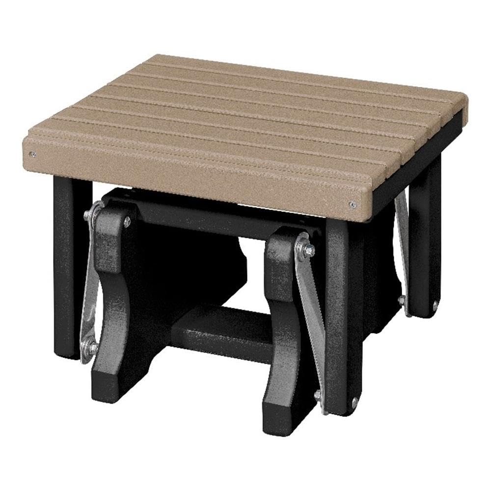American Furniture Classics Model 601Wwbk Gliding Ottoman In Weatherwood And Black, Made In Usa