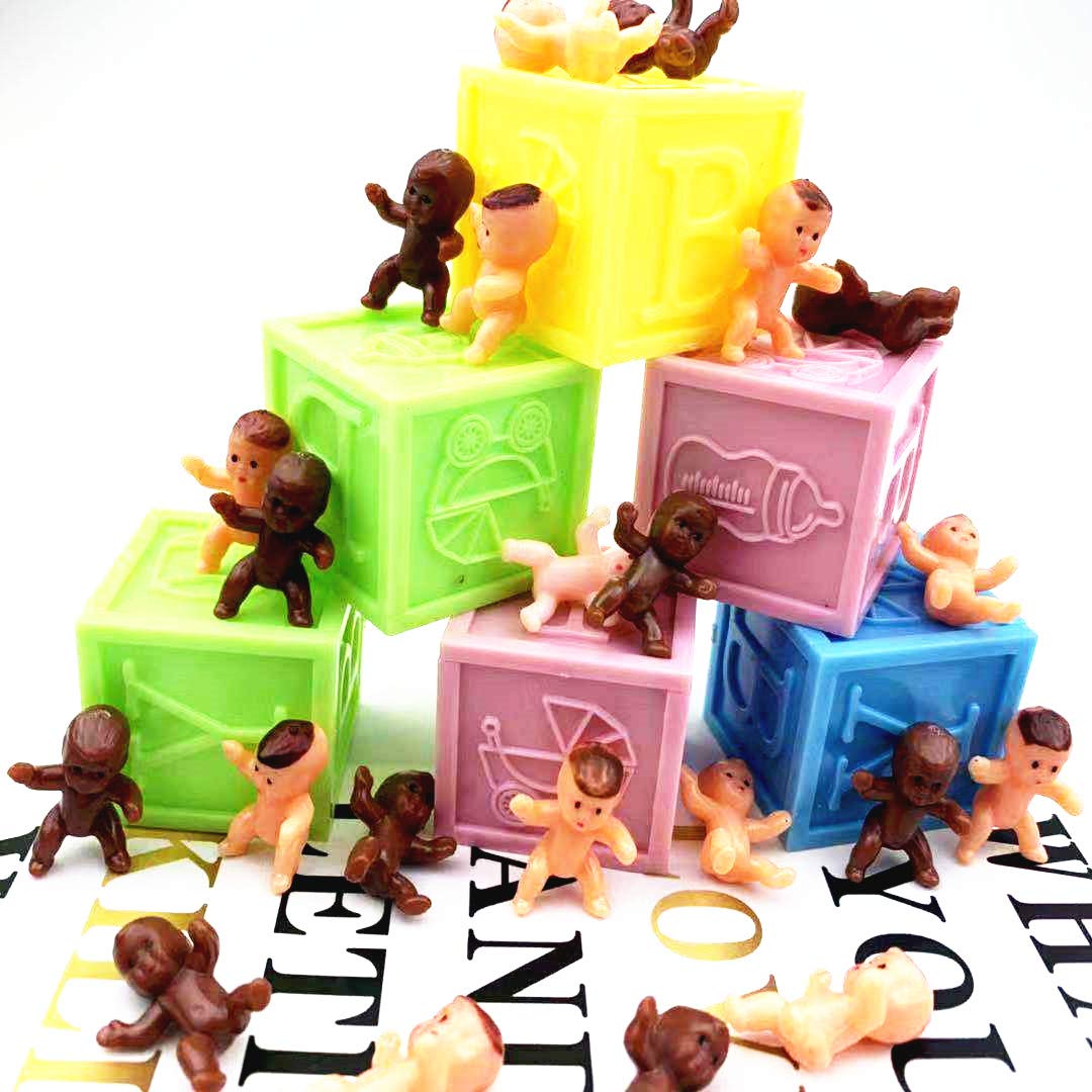 JUXINDAZYF Plastic Baby Figurines for Ice Cube Games, Cake Toppers, Party Favors - Latin + Dark, 72 Count