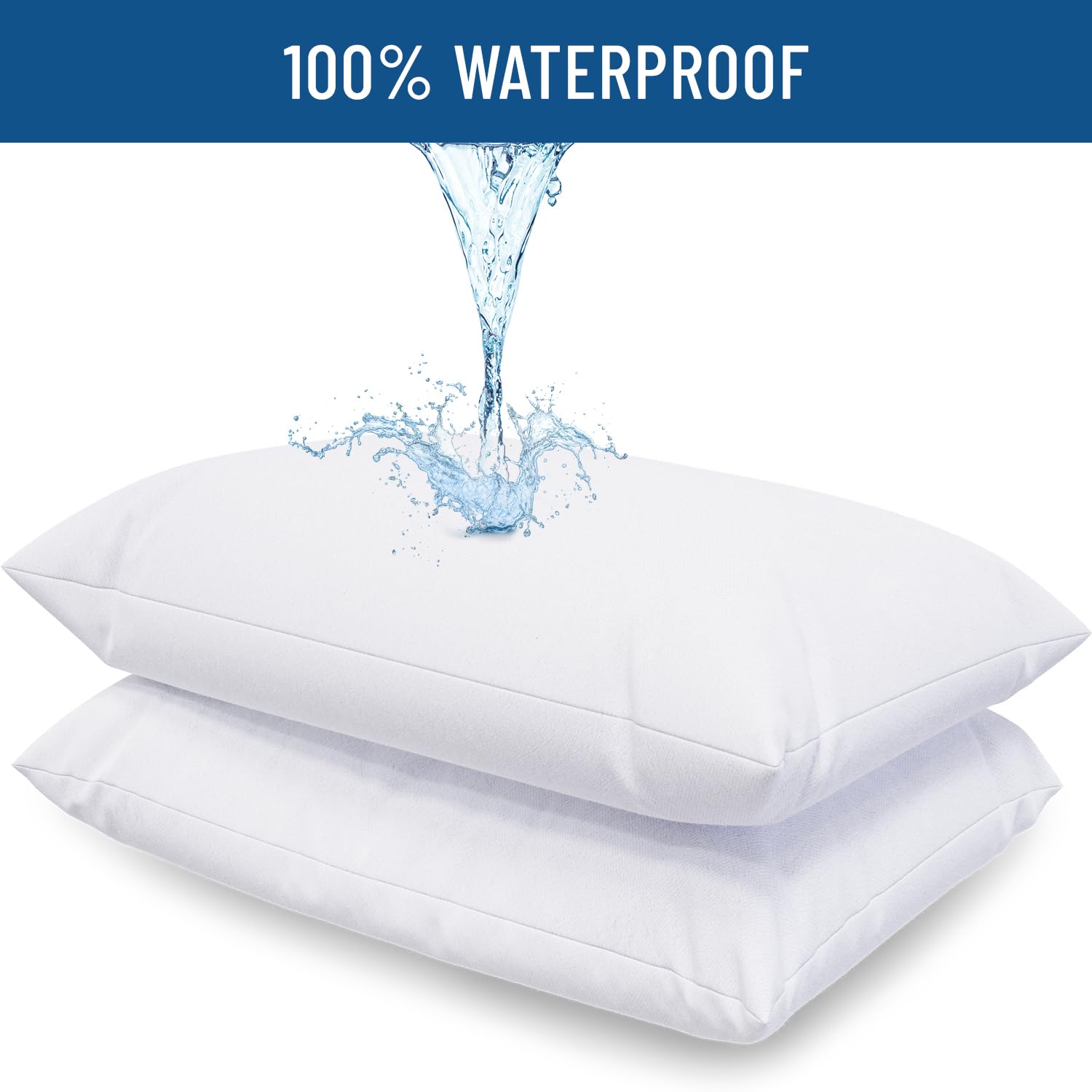 Everlasting Comfort Waterproof Pillow Protector Standard (Pack Of 2) - Zippered, Hypoallergenic, Dust Mite & Bed Bug Proof, Allergy Pillow Covers
