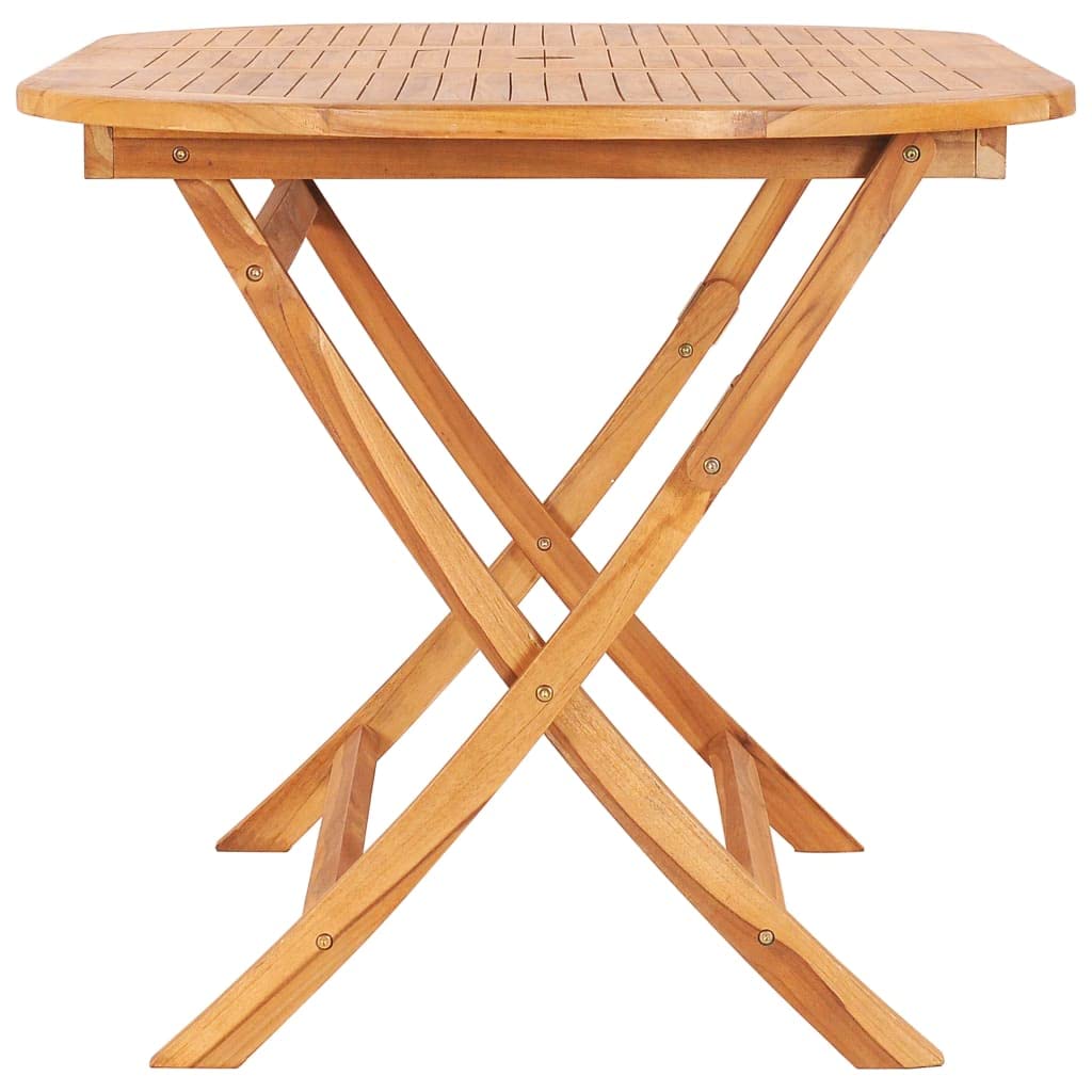 vidaXL Foldable Patio Dining Table, Indoor/Outdoor Use, Fine Sanded Teak Hard Wood, Weather-Resistant, Versatile Color Options, Easy Maintenance, 62.9"x31.4"x29.5"