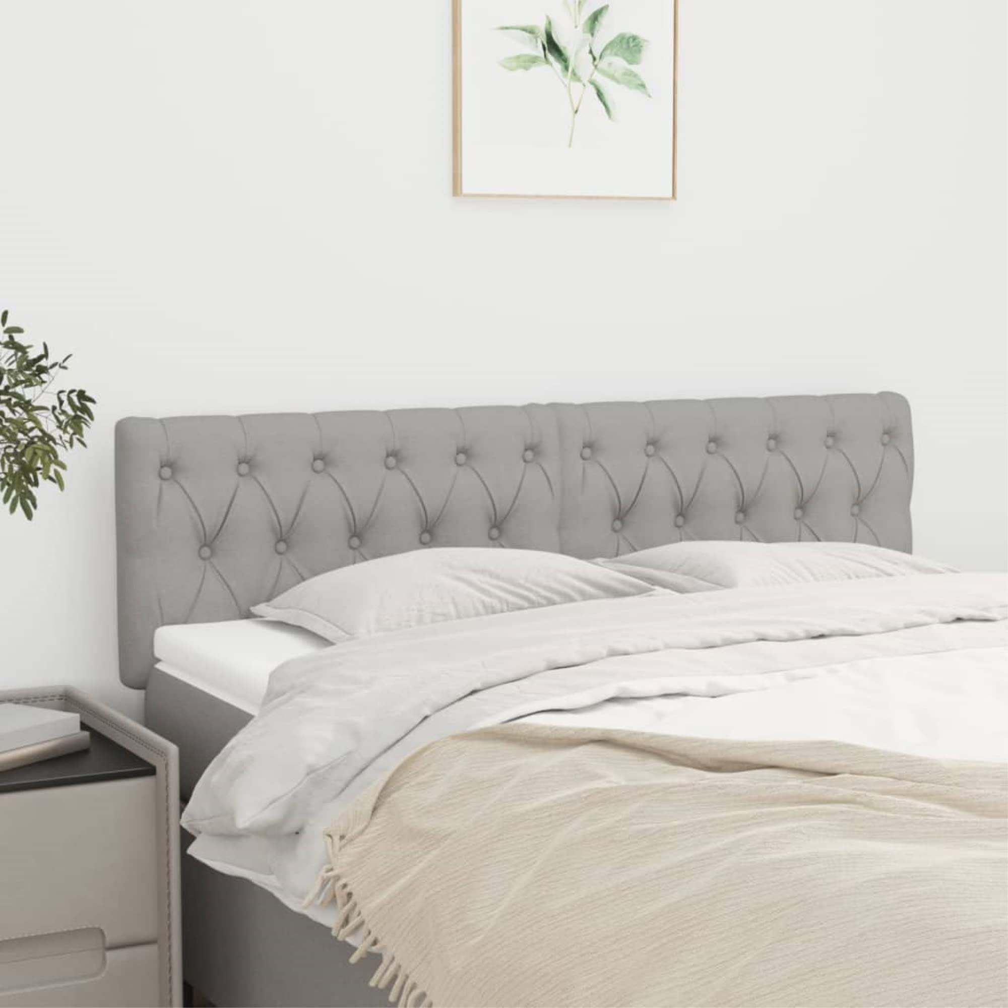 Vidaxl Headboards 2 Pcs Light Gray 31.5"X2.8"X30.7"/34.6" Fabric