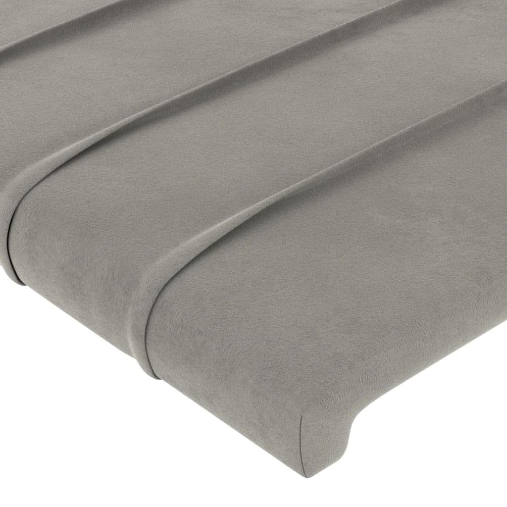 vidaXL Headboards 2 pcs Light Gray 31.5"x2"x30.7"/34.6" Velvet