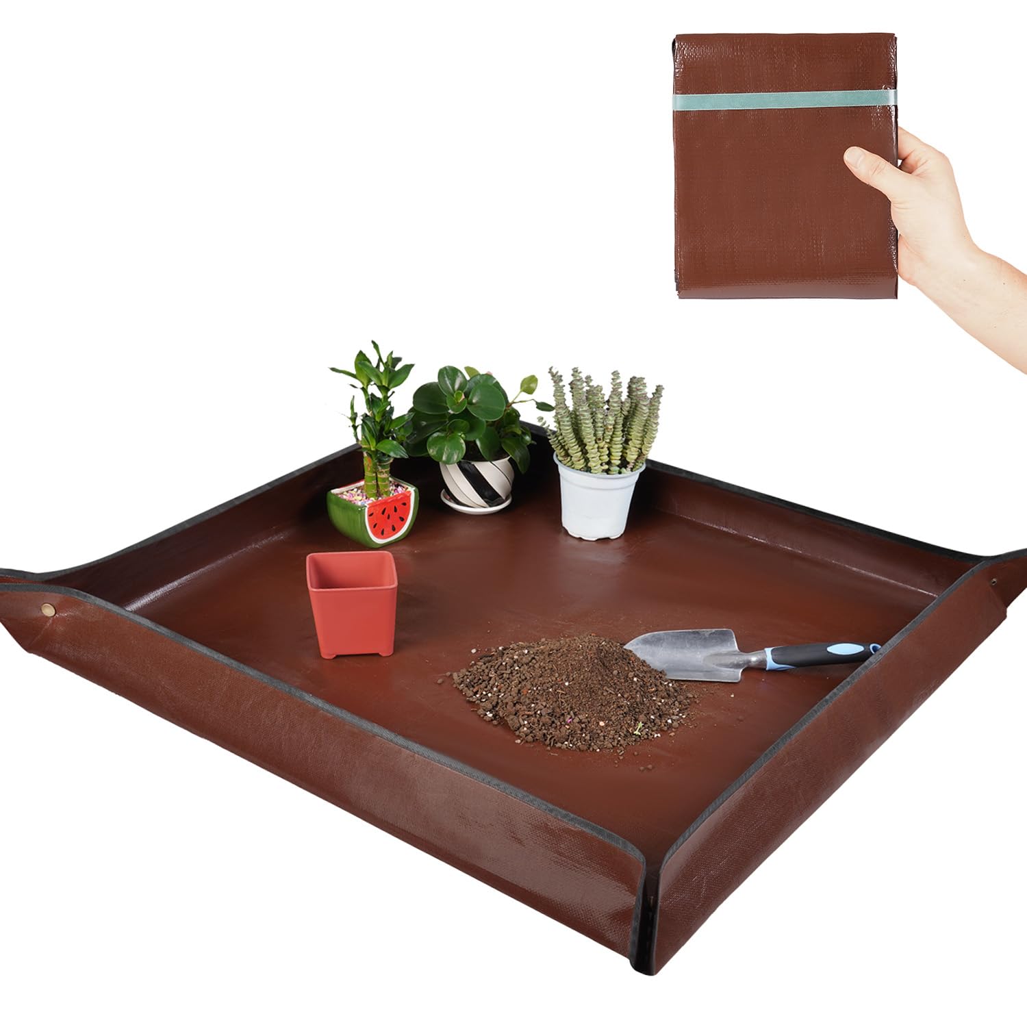 Hnxtyaob 39.5'X 39.5' Extra Large Potting Mat For Indoor Plants Transplanting And Potting Soil Control-Gardening Gifts For Pla