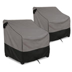 Forspark Patio Furniture Covers Waterproof For Outdoor Chairs , Heavy Duty Lawn Chair Covers 2 Packs, Fits Up To 33 W X 34 D X 31 H Inches-Grey & Black