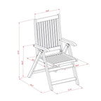 East West Furniture MNCN3C5NA Marion 3 Piece Outdoor Conversation Bistro Set Contains a Round Acacia Wood Coffee Table and 2 Folding Adjustable Arm Chairs, 30x30 Inch, Natural Oil