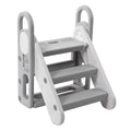 Foldable 3 Steps Stool For Toddlers, Folding Step Ladder With Handles, Adjustable Kids Step Stool For Bathroom Sink, Kitchen, Be