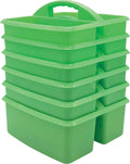 Teacher Created Resources Mint Portable Plastic Storage Caddy 6-Pack For Classrooms, Kids Room, And Office Organization, 3 Compa
