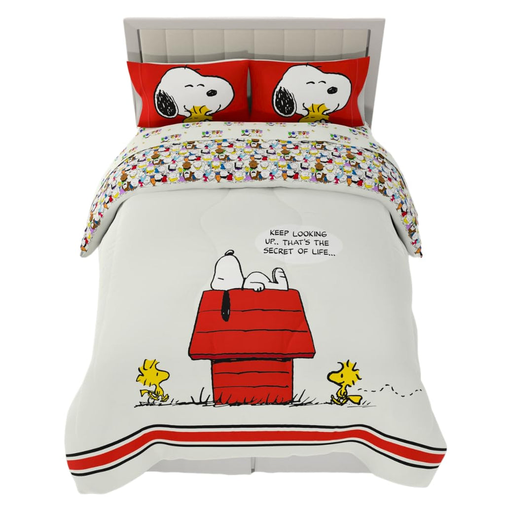 Franco Peanuts Charlie Brown & Snoopy Classic Pals Super Soft Comforter And Sheet Set, 5 Piece Full Size, (Official Licensed Pro
