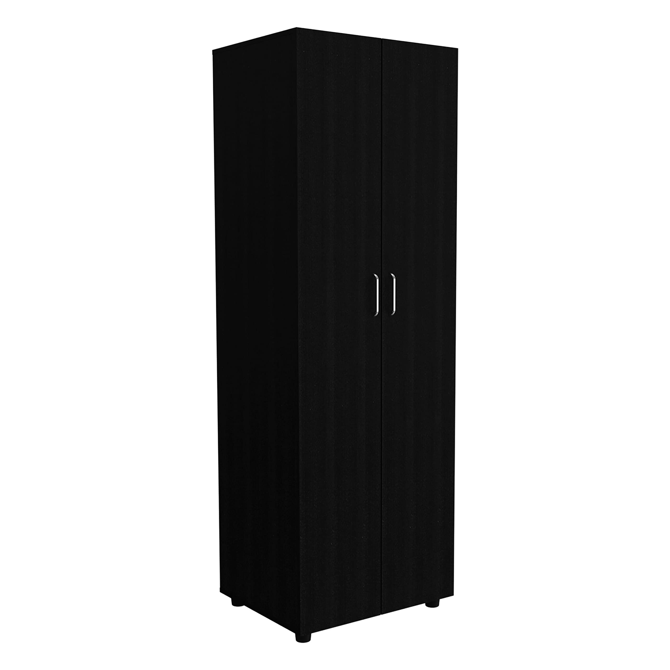 DEPOT E-SHOP Norene 2 Piece Bedroom Set, Armoire and Drawer Dresser, Black/Pine