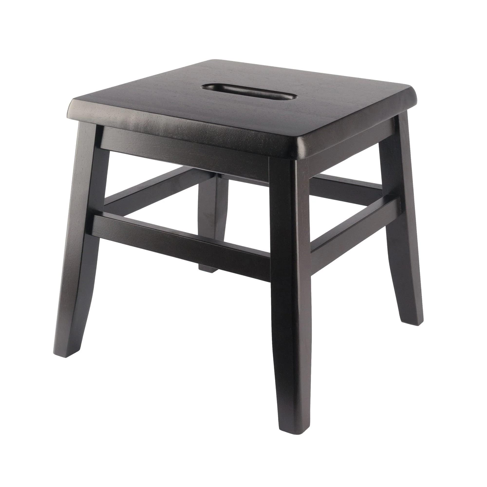 Winsome Kaya 2-Piece Conductor Stool Set, 12H in, Solid Wood, Coffee Finish