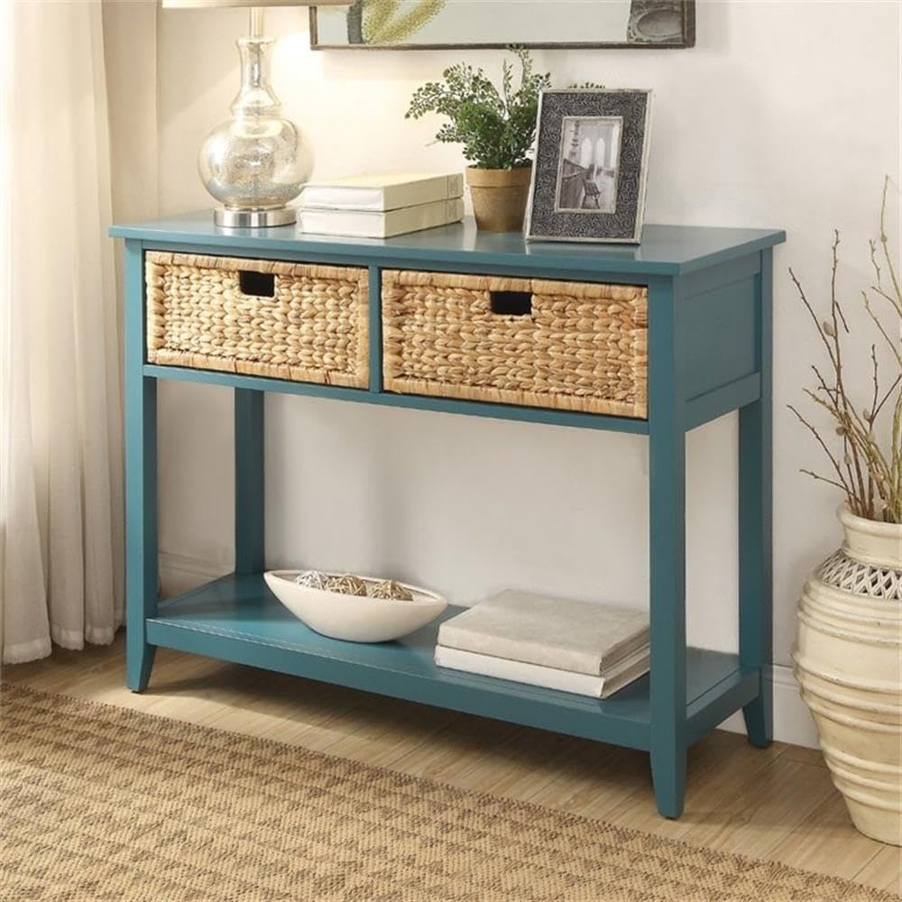 Acme Flavius Console Table in Teal