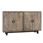 Kosas Home Viva 4-Drawer Transitional Solid Mango Wood Sideboard In Gray