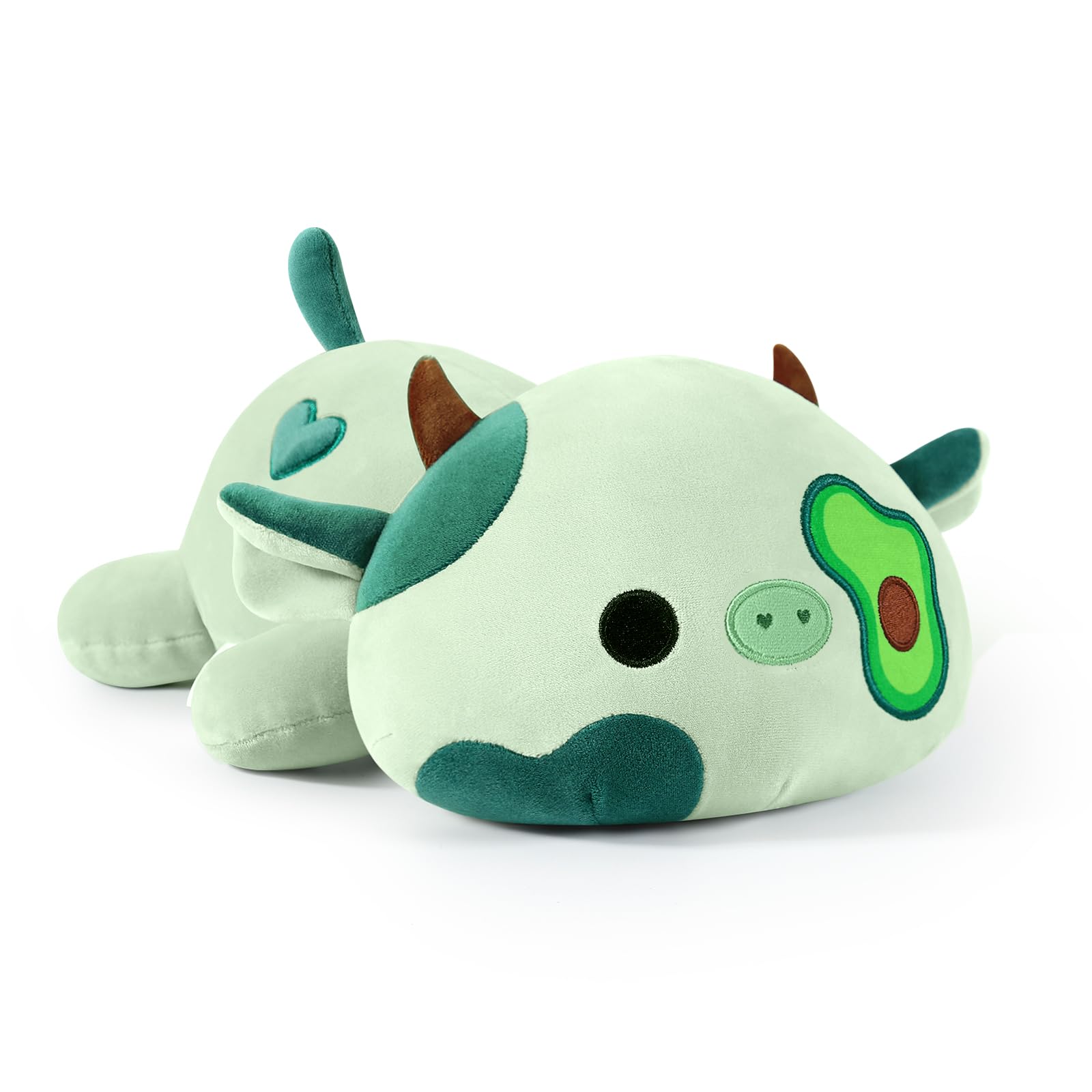 Onsoyours Cute Cow Plushie, Soft Stuffed Avocado Love Cow Squishy Plush Animal Toy Avocado Pillow Gift For Kids (Avocado Cow A,