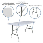 Flash Furniture Kathryn 4.93-Foot Height Adjustable Granite White Plastic Folding Table