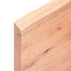 vidaXL Solid Oak Wood Table Top - Light Brown Handcrafted Live Edge Oak Tabletop for Diverse Applications, Utility & Decor