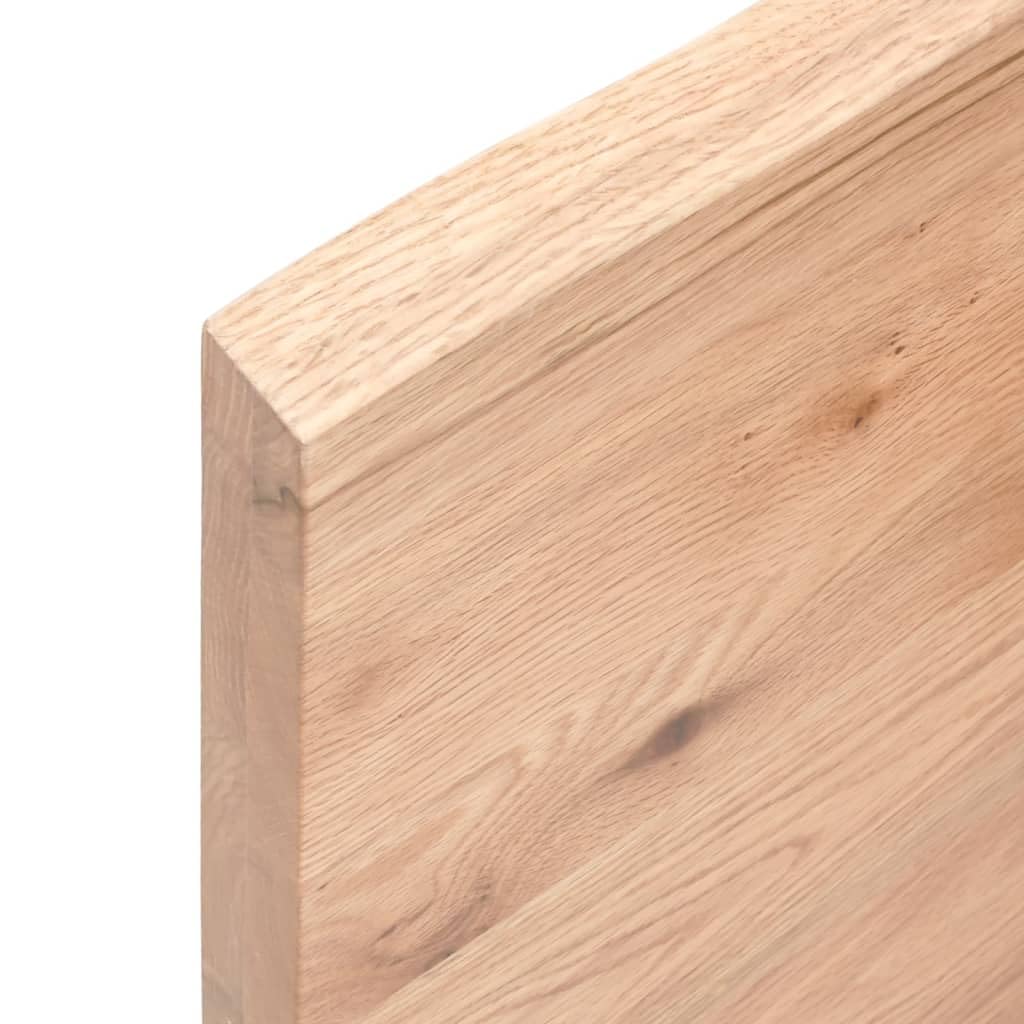 vidaXL Light Brown Solid Oak Wood Table Top with Live Edge - Handcrafted All-Natural Replacement Tabletop for Indoor/Outdoor Use - 39.4"x15.7"x(0.8"-1.6")
