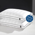 Downluxe Goose Down Pillows - 2 Pack Gusseted Hotel Collection Feather Pillows For Back, Stomach Or Side Sleepers, Down Pillows