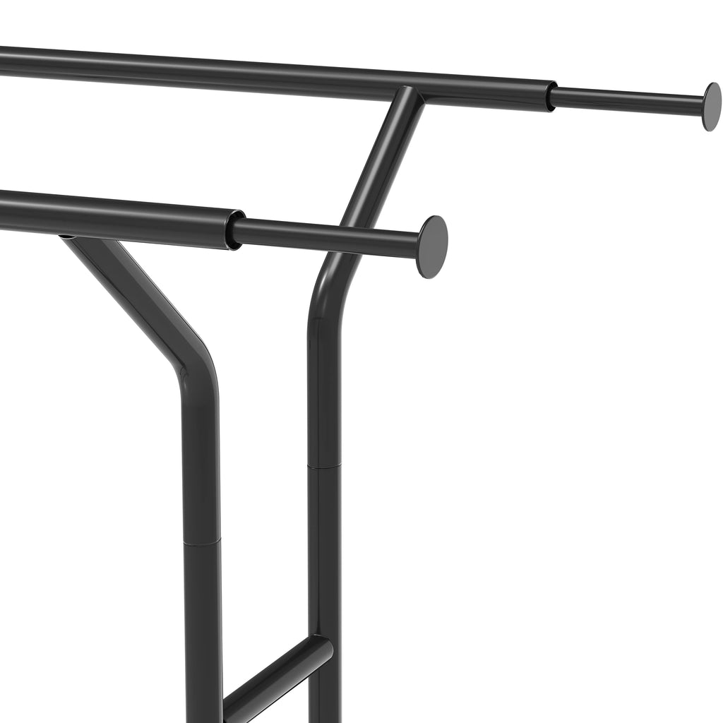 Simple Houseware Heavy Duty Double Rail Clothing Garment Rack, Black