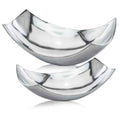 HomeRoots Decor 9.75' x 17' x 5.5' Buffed, Silver, Large Scoop Bowl