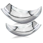 HomeRoots Decor 9.75' x 17' x 5.5' Buffed, Silver, Large Scoop Bowl