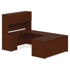 Lorell Prominence 2.0 Mahogany Laminate Right-Pedestal Credenza