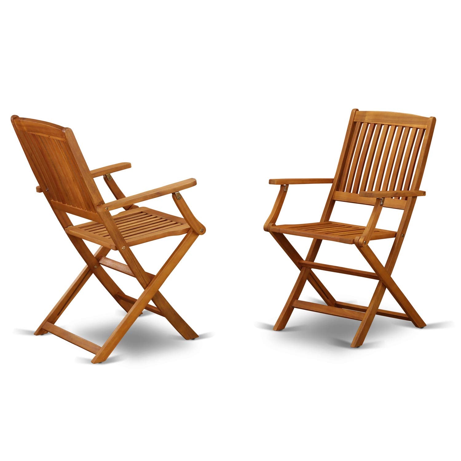 East West Furniture Bscm7Cana Beasley 7 Piece Outdoor Patio Dining Sets Consist Of An Oval Acacia Wood Table And 6 Folding Arm Chairs, 36X78 Inch