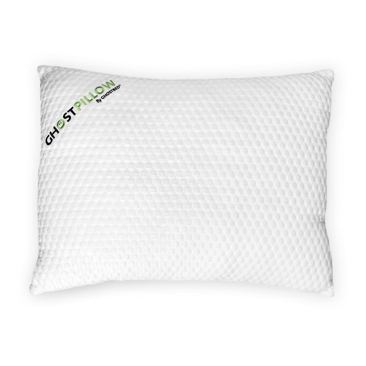 Ghostbed Shredded Memory Foam Pillow With Adjustable Gel Memory Foam And Cooling, Breathable Cover - Standard Size, 1-Pack