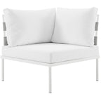 Modway Harmony Outdoor Patio Aluminum, Corner Sofa, White Beige