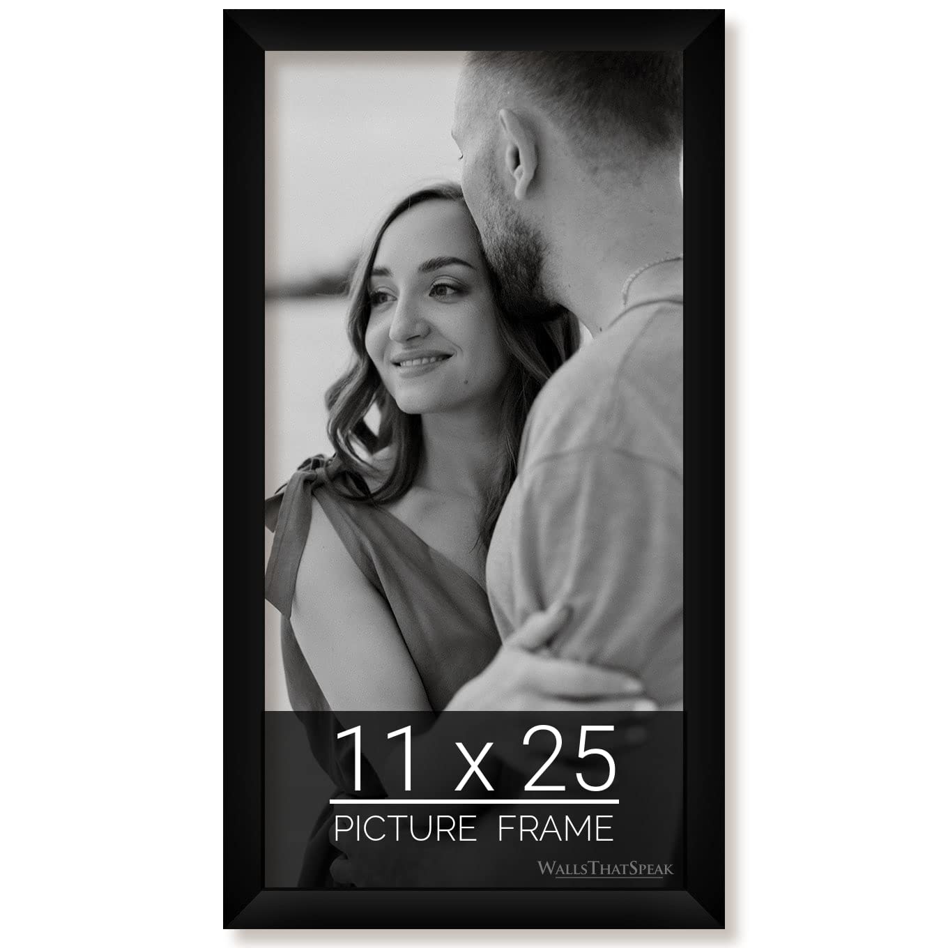wallsthatspeak 11x25 Black Picture Frame for Puzzles Posters Photos or Artwork
