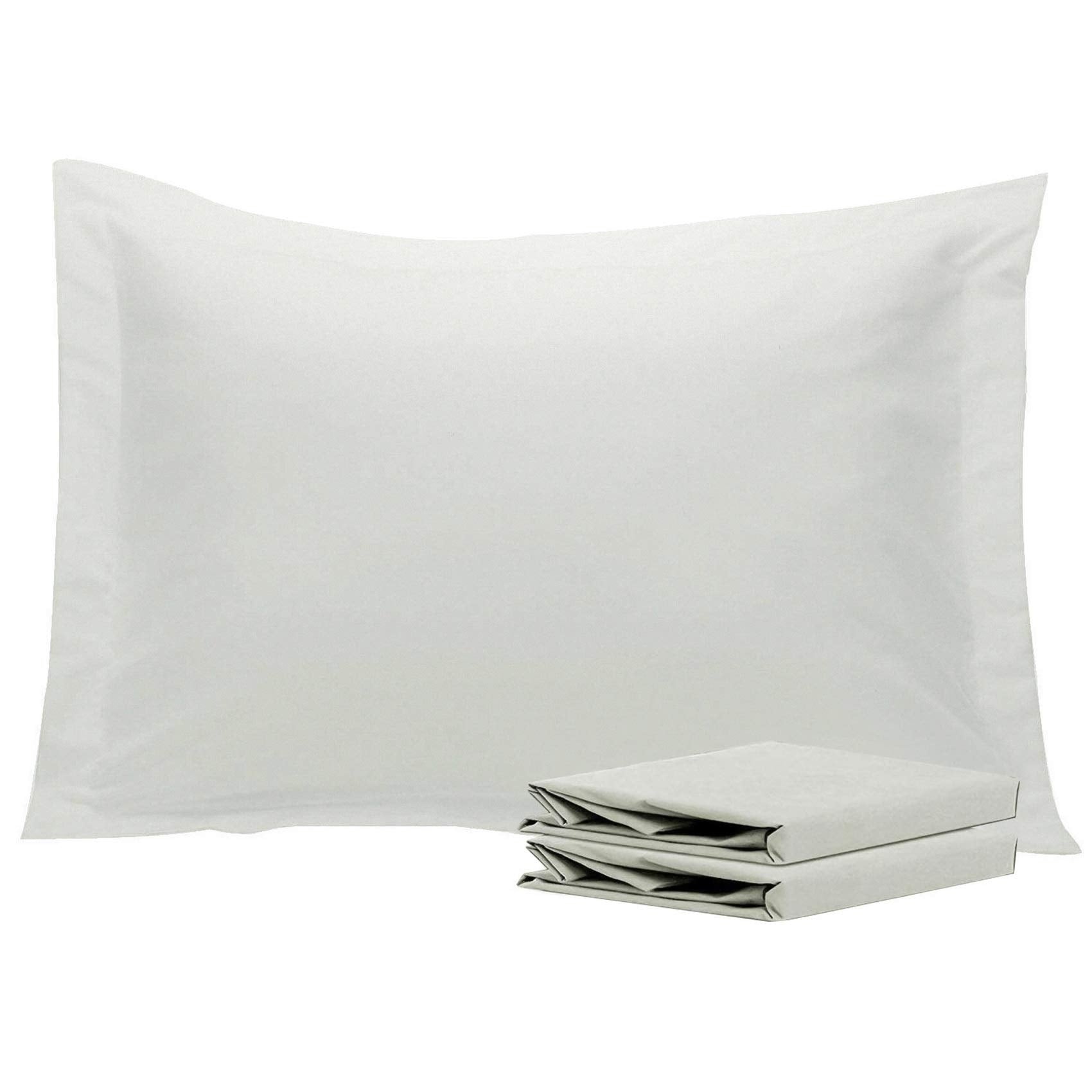 Ntbay 100% Brushed Microfiber Standard Pillow Shams Set Of 2, Super Soft And Cozy, Wrinkle, Fade, Stain Resistant 20X26 Inches Oxford Pillowcases, Light Grey