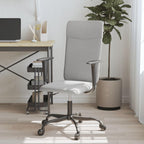 vidaXL Modern Office Chair, Adjustable Height, 360-Degree Swivel Design, Rolling Casters - Light Gray Fabric, Comfort Seating Solution for Your Work Area