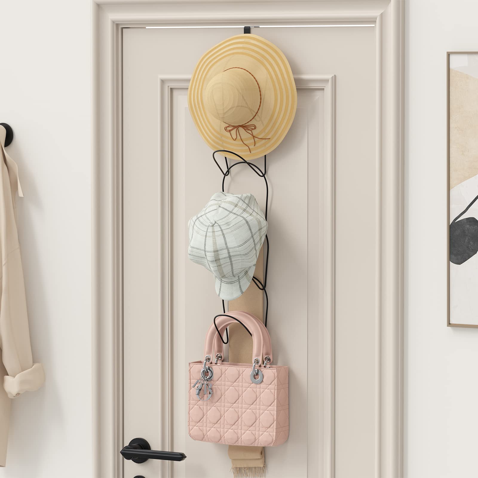 Linfidite 10 Pack Hat Rack Hanger Holder Organizer Closet Hanging Baseball Cap Display Storage Rack For Scarves Handbags Towels