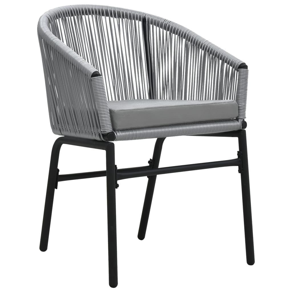 vidaXL Patio Dining Set 7 Piece Garden Conversation Bistro Set Outdoor All-Weather Furniture for Porch Backyard with Chairs Cushion Gray