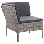vidaXL - Durable 6 Piece Patio Lounge Set with Cushions, Weather Resistant Poly Rattan Construction, Comfortable Cushioning, Easy Maintenance, Modular Design for Customizable Layouts, Gray