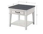 Martin Svensson Home Del Mar End Table, Antique White And Grey