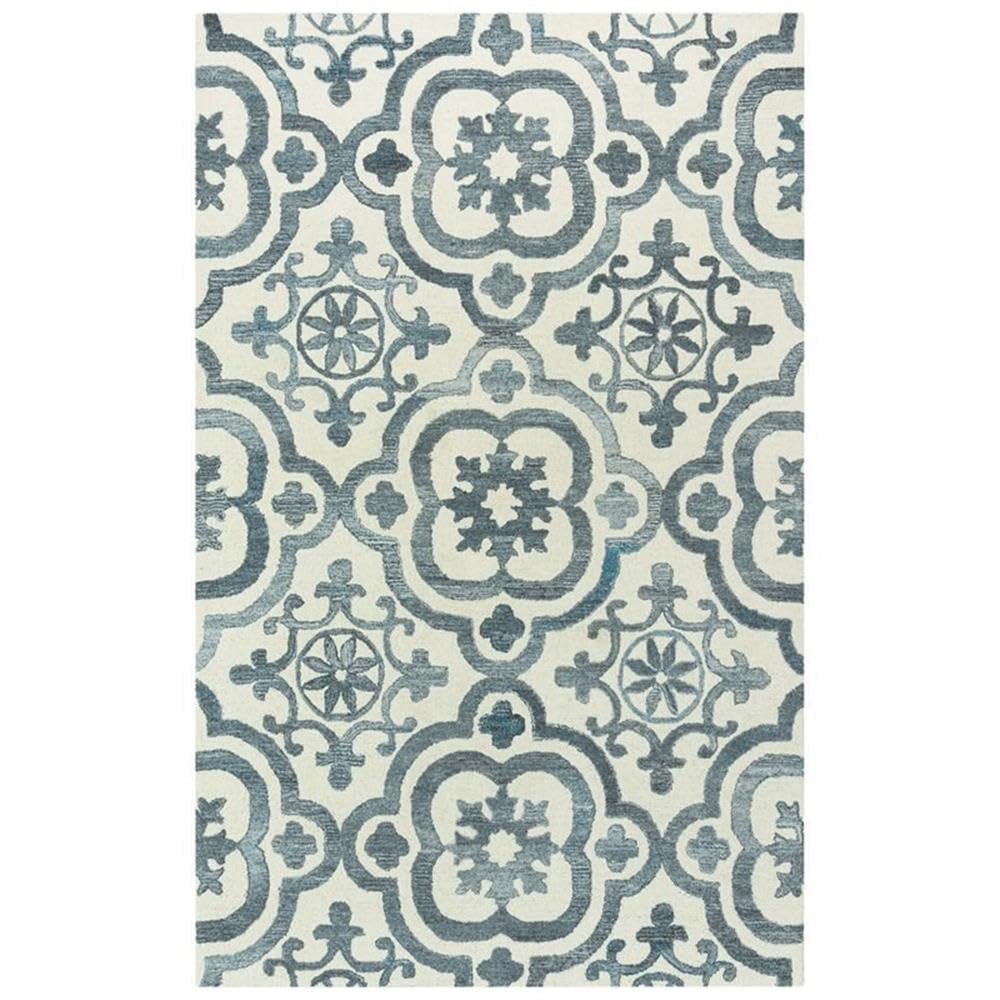 Alora Decor Neo 8'6"X11'6" Scroll Ivory/Blue Hand-Tufted Area Rug