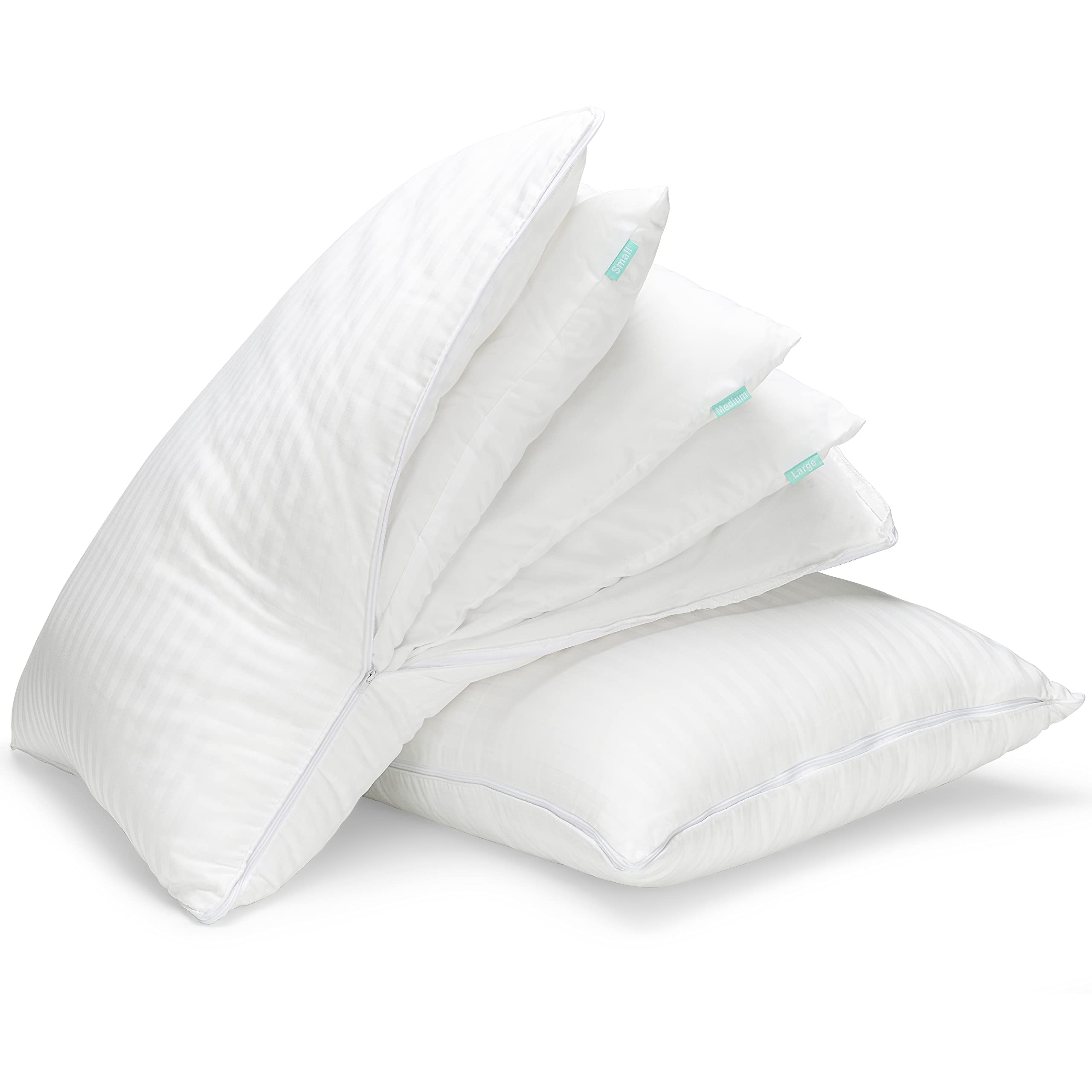 EverSnug Adjustable Layer Pillows for Sleeping - Set of 2, Cooling, Luxury Pillows for Back, Stomach or Side Sleepers (Queen (Pa