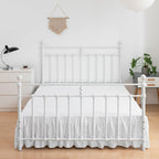 Striped Tufted Bed Skirt Queen Size, Ruffled Bed Skirt With Split Corners, Queen Bed Skirt 12 Inch Drop, Striped Boho Queen Size