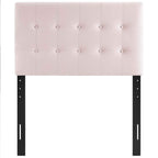Modway Emily Twin Biscuit Tufted Performance Velvet Headboard, Pink