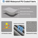Outdoorlines Waterproof Outdoor Patio Sectional Cover - Uv Resistant & Windproof L-Shaped Patio Furniture Covers For Deck, Lawn And Backyard, 420D Heavy Duty Couch Cover, Right Facing, 104'X83', Gray