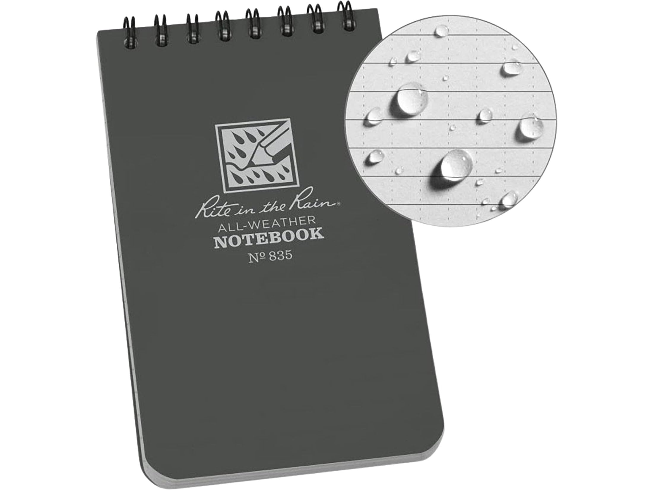 Ritr835-Brk Top Spiral Notebook 3X5 Gray