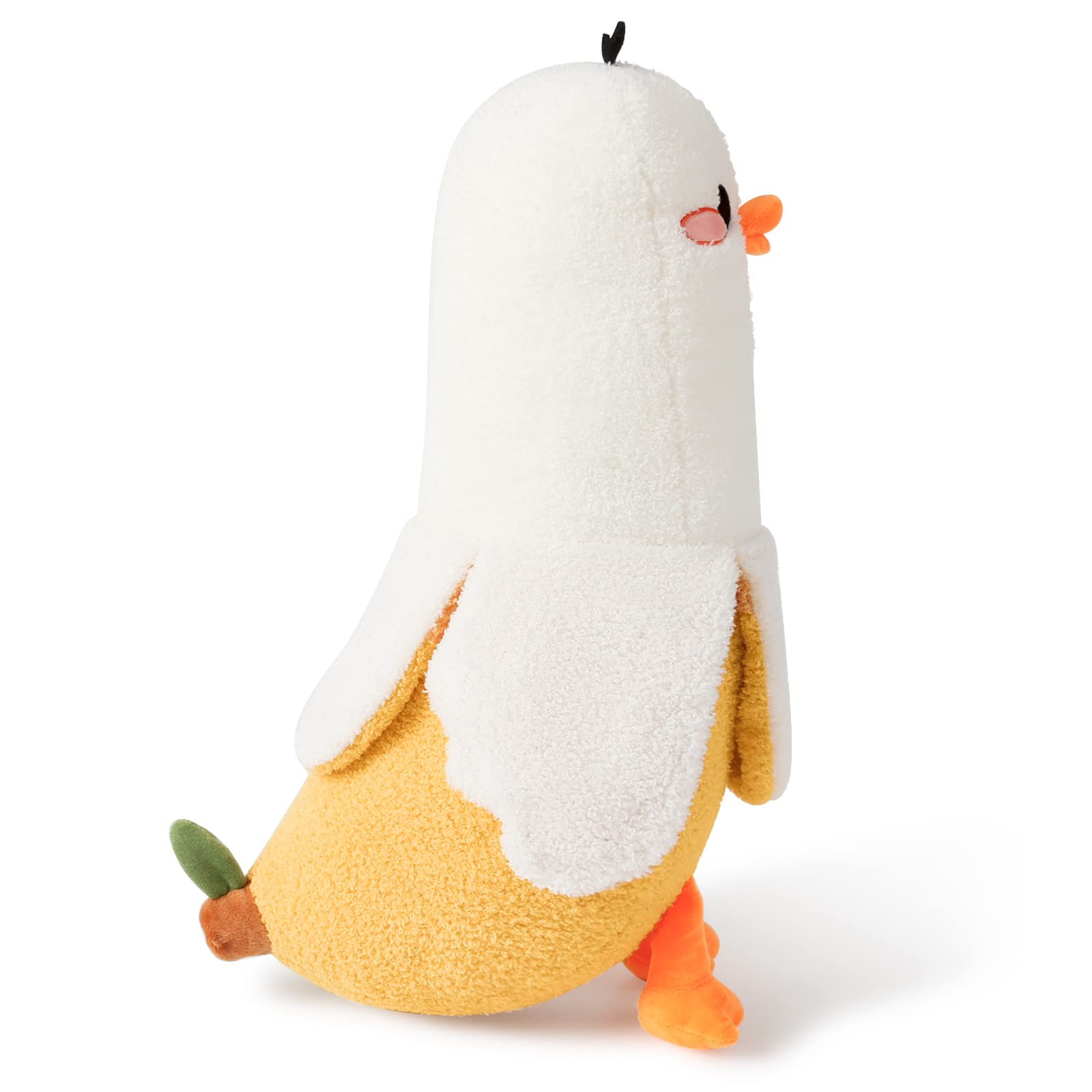 Peach Cat Banana Duck Plush Pillow Duck Stuffed Animal Cute Banana Plushie For Girls And Boys White 19.7'