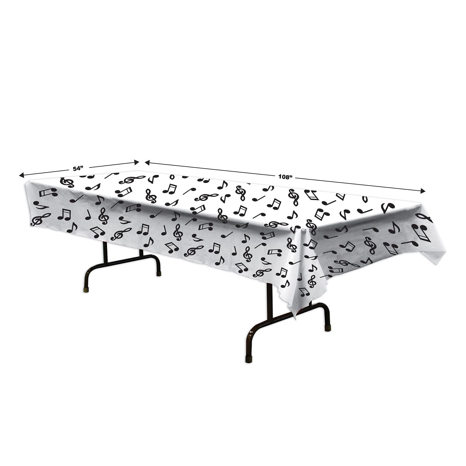 Beistle Musical Notes Tablecover, 54” X 108” – Plastic Table Cloth, Music Notes Party Decorations, Music Themed Party Decorations, Music Decorations, Music Birthday Decorations