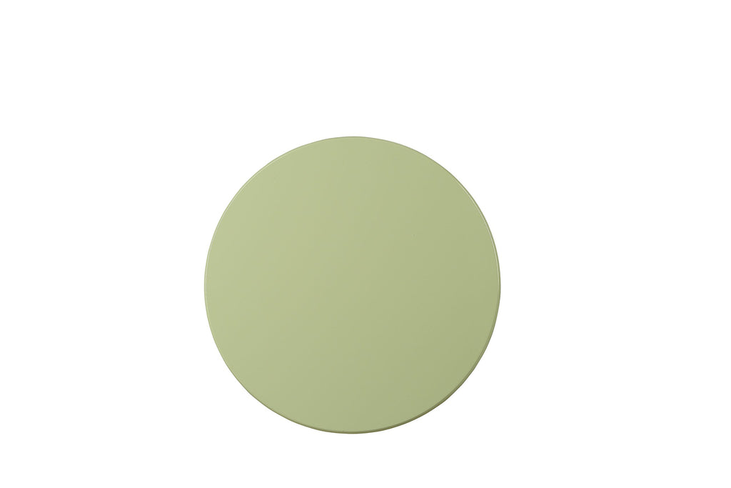 Acme Alger Wooden Round End Table In Light Green