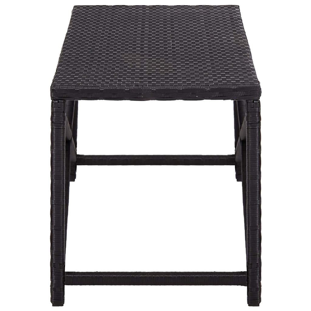 Patio Bench 47.2" Poly Rattan Black