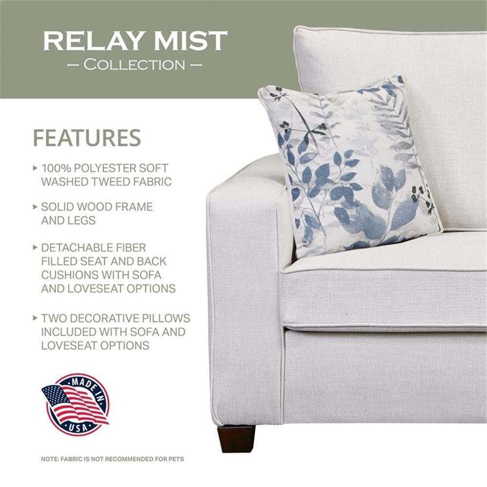 American Furniture Classics Relay Mist Upholstered Chair, Soft Washed Cream Tweed