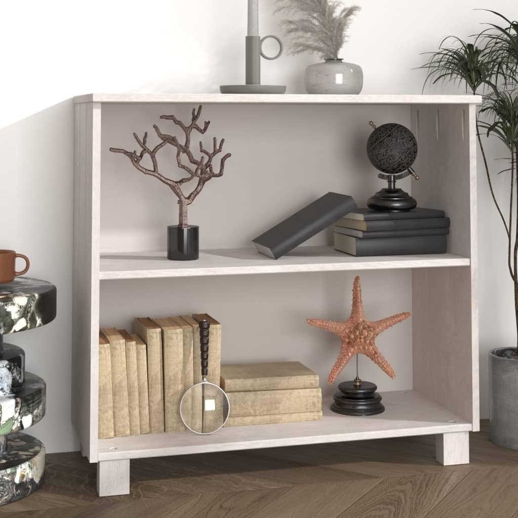 vidaXL Hamar White Sideboard - Solid Pinewood & MDF - Spacious with Two Shelves - Chic Whitewash Finish - Compliant with California Proposition 65