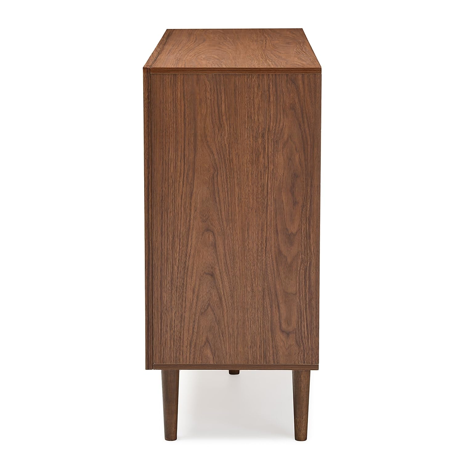 Baxton Studio Harlow 35.69-inch High 6-Drawer Dresser, Walnut Brown and White (121-6781-HiT)